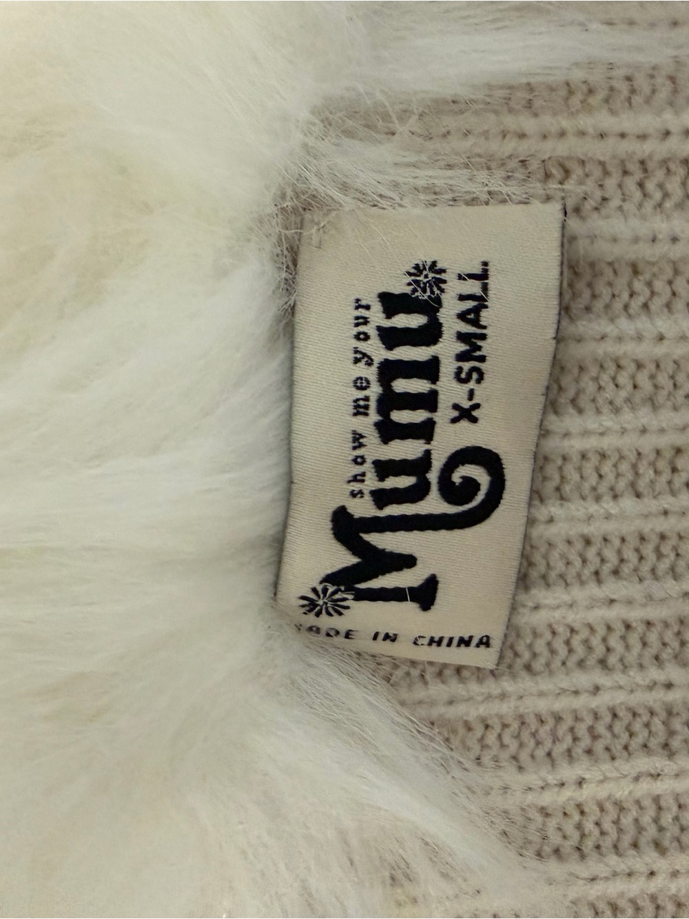 Show Me Your MuMu Cream Ribbed Long Cardigan with Faux Fur Collar - Picture 8 of 8